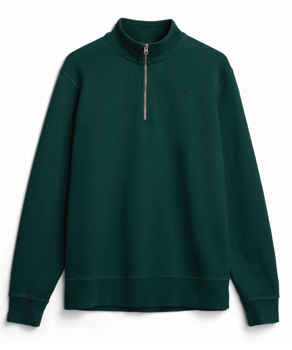Cliffside (Pine) Heavyweight Organic French Terry Quarter Zip