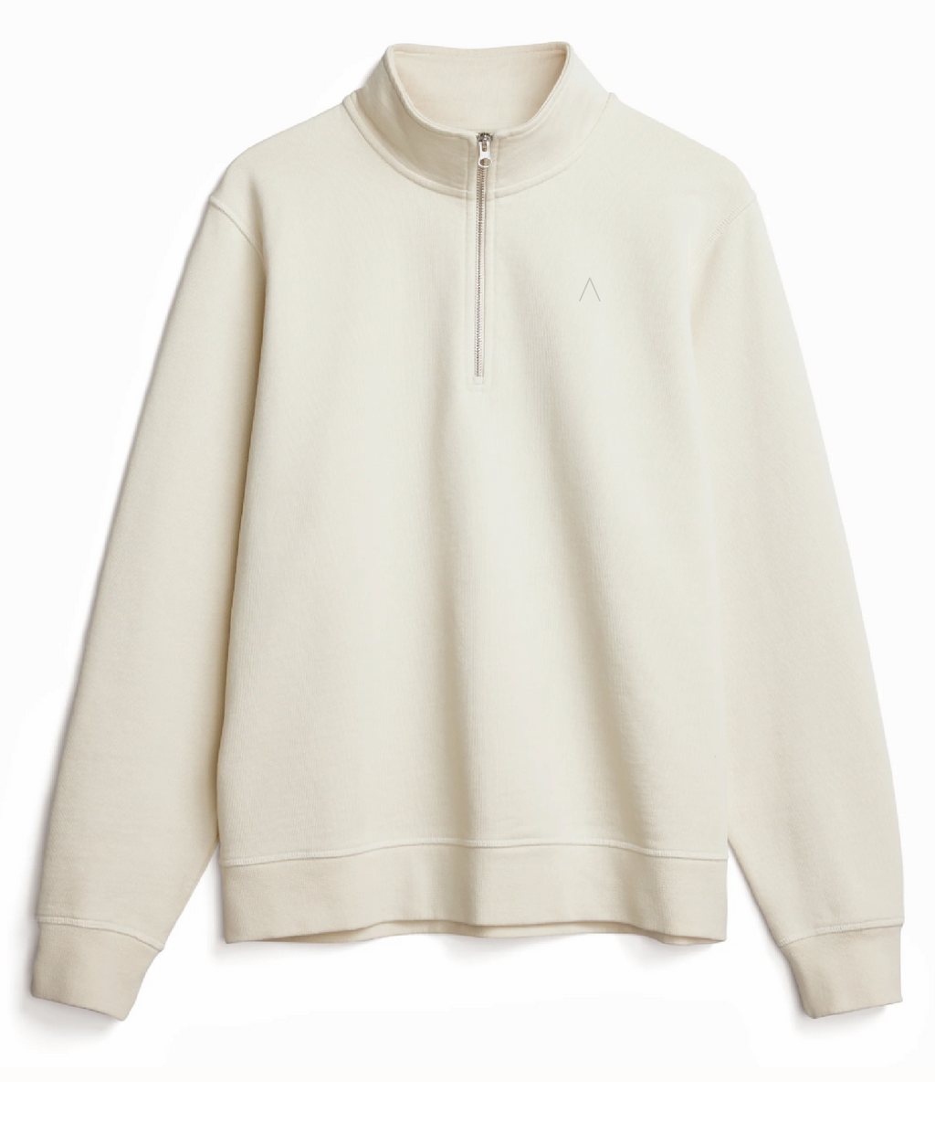 Cliffside (Parchment) Heavyweight Organic French Terry Quarter Zip