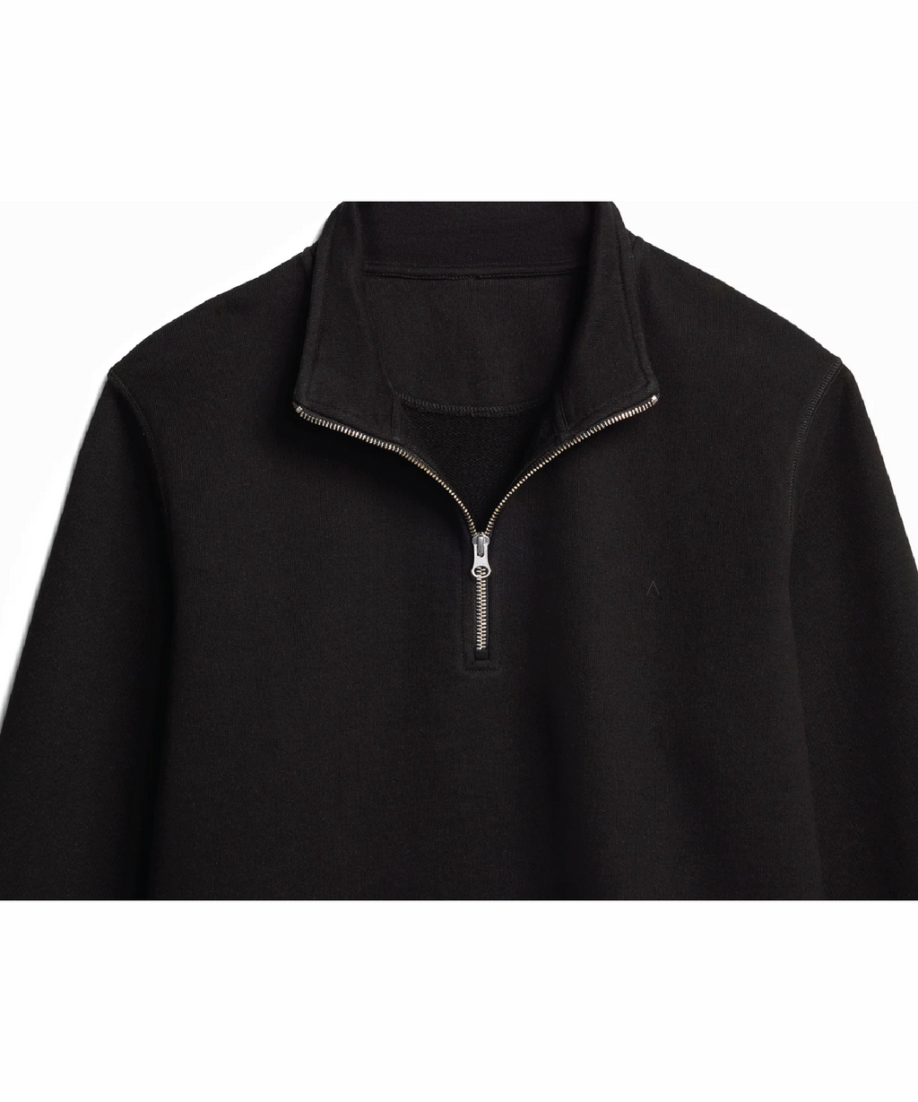 Cliffside (Black) Heavyweight Organic French Terry Quarter Zip