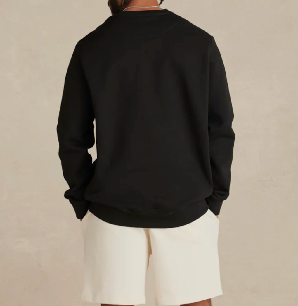 Wayfarer (Black)  Heavyweight Organic Brushed Crew