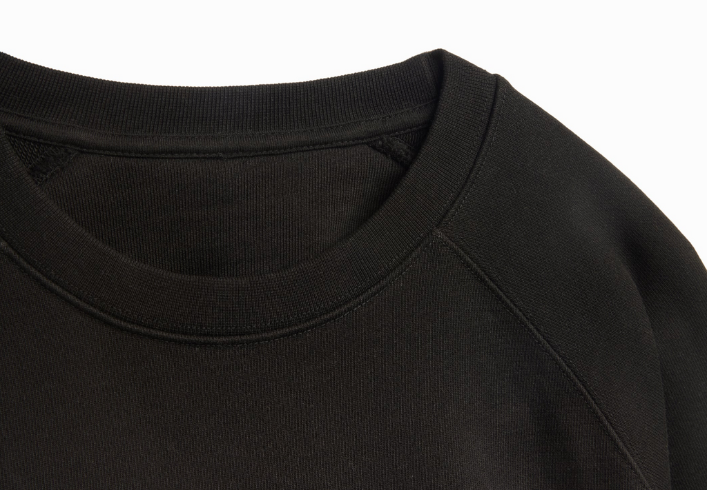 Wharf (Black) Ultra Heavyweight Organic French Terry Crew