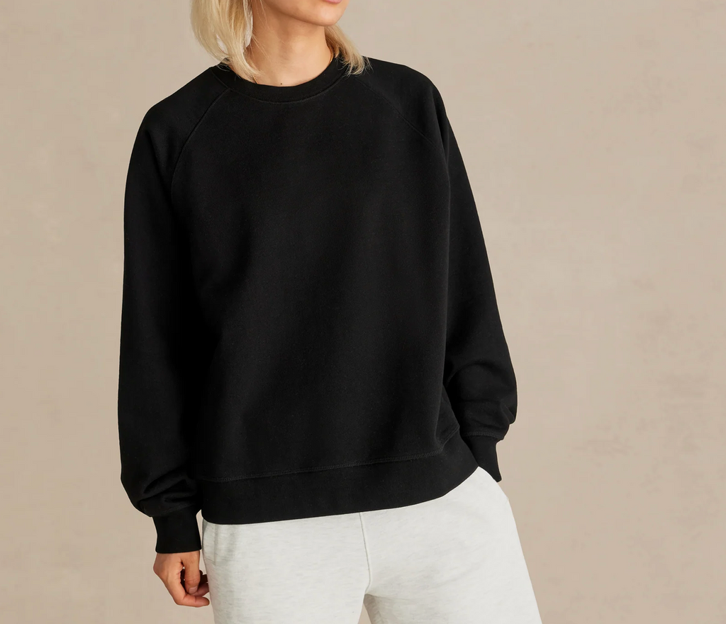 Wharf (Black) Ultra Heavyweight Organic French Terry Crew