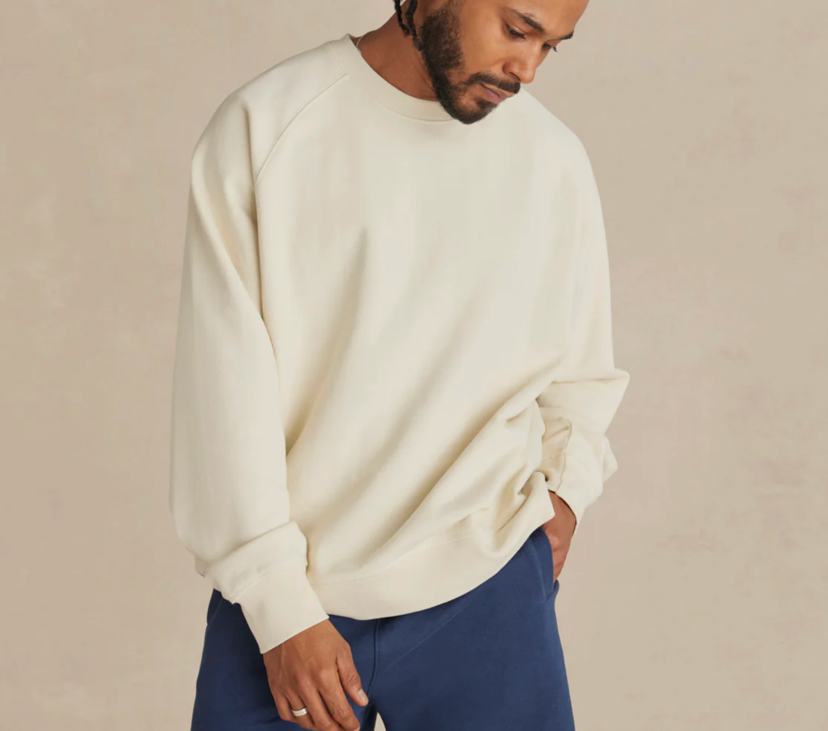 Wharf (Parchment) Ultra Heavyweight Organic French Terry Crew