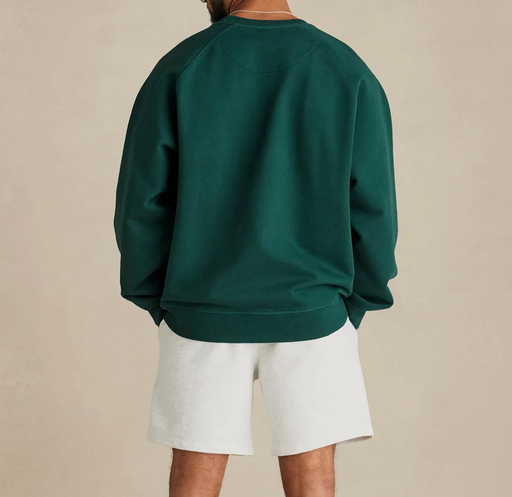 Wharf (Pine) Ultra Heavyweight Organic French Terry Crew