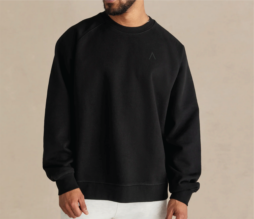 Wharf (Black) Ultra Heavyweight Organic French Terry Crew