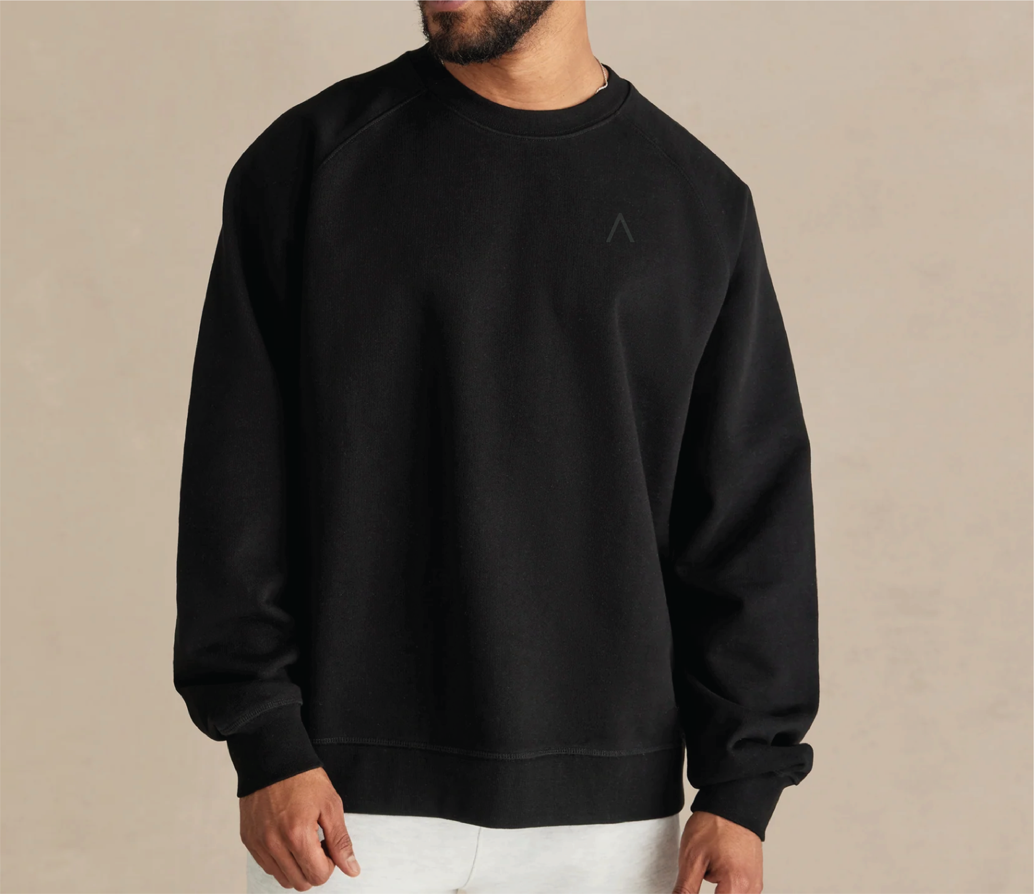 Wharf (Black) Ultra Heavyweight Organic French Terry Crew