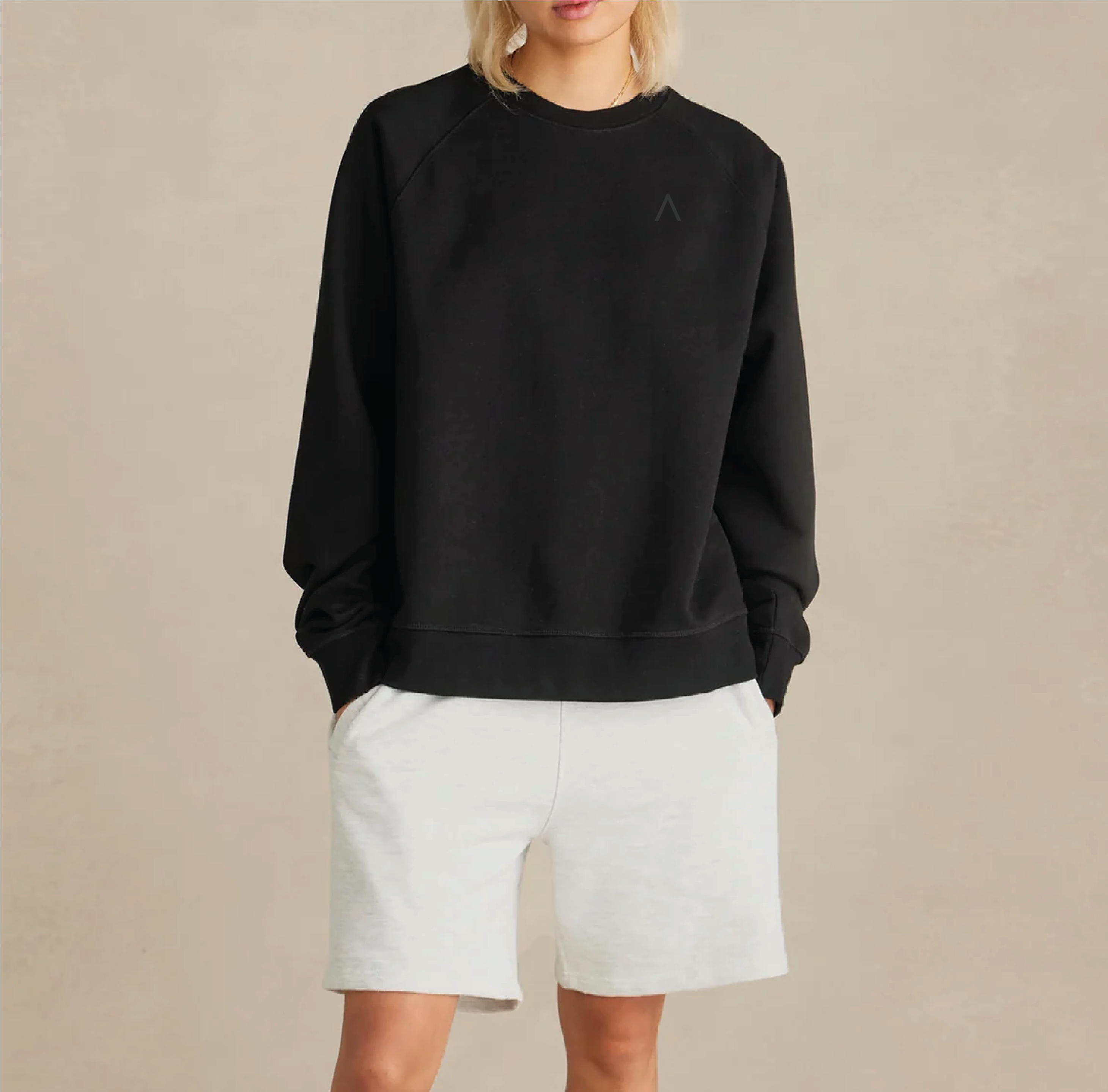 Wharf (Black) Ultra Heavyweight Organic French Terry Crew