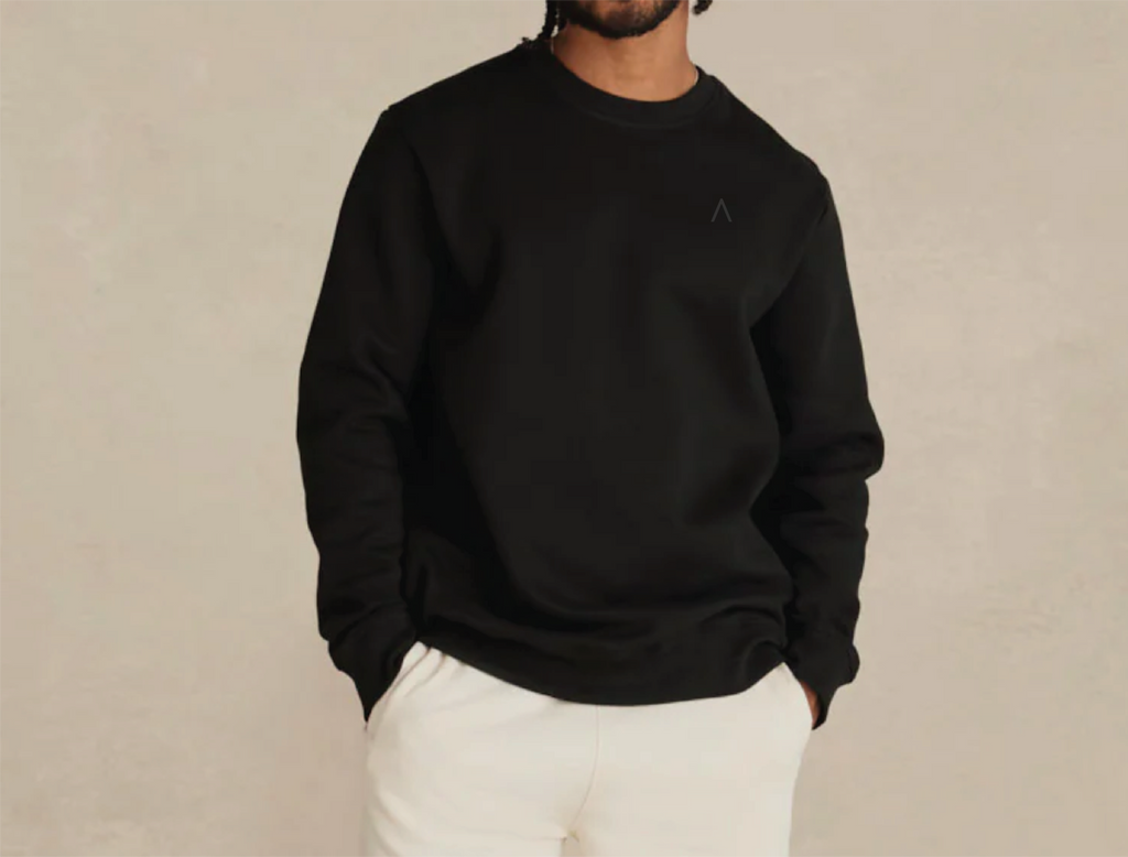 Wayfarer (Black)  Heavyweight Organic Brushed Crew