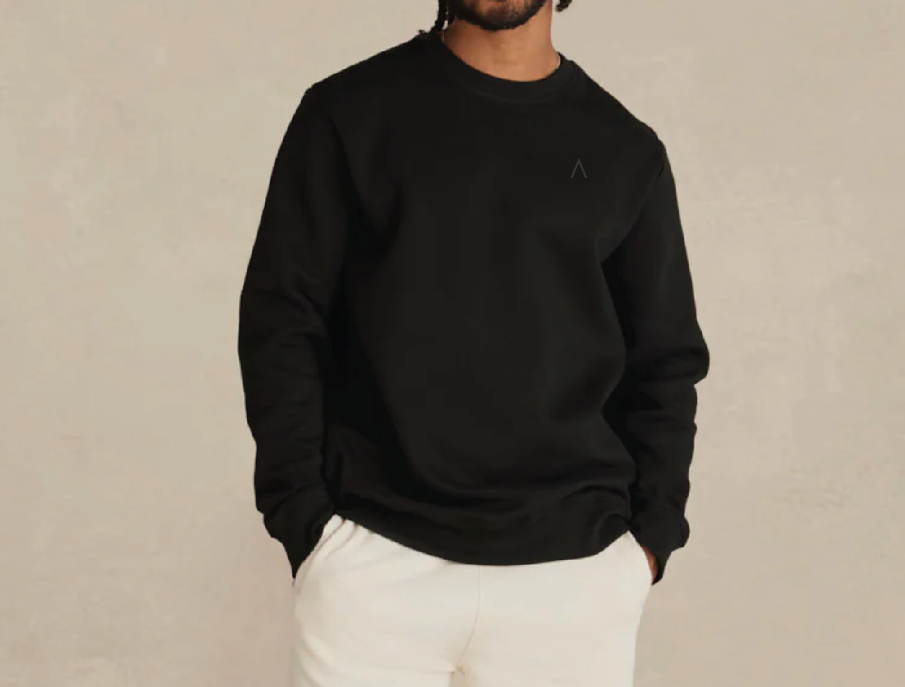 Wayfarer (Black)  Heavyweight Organic Brushed Crew