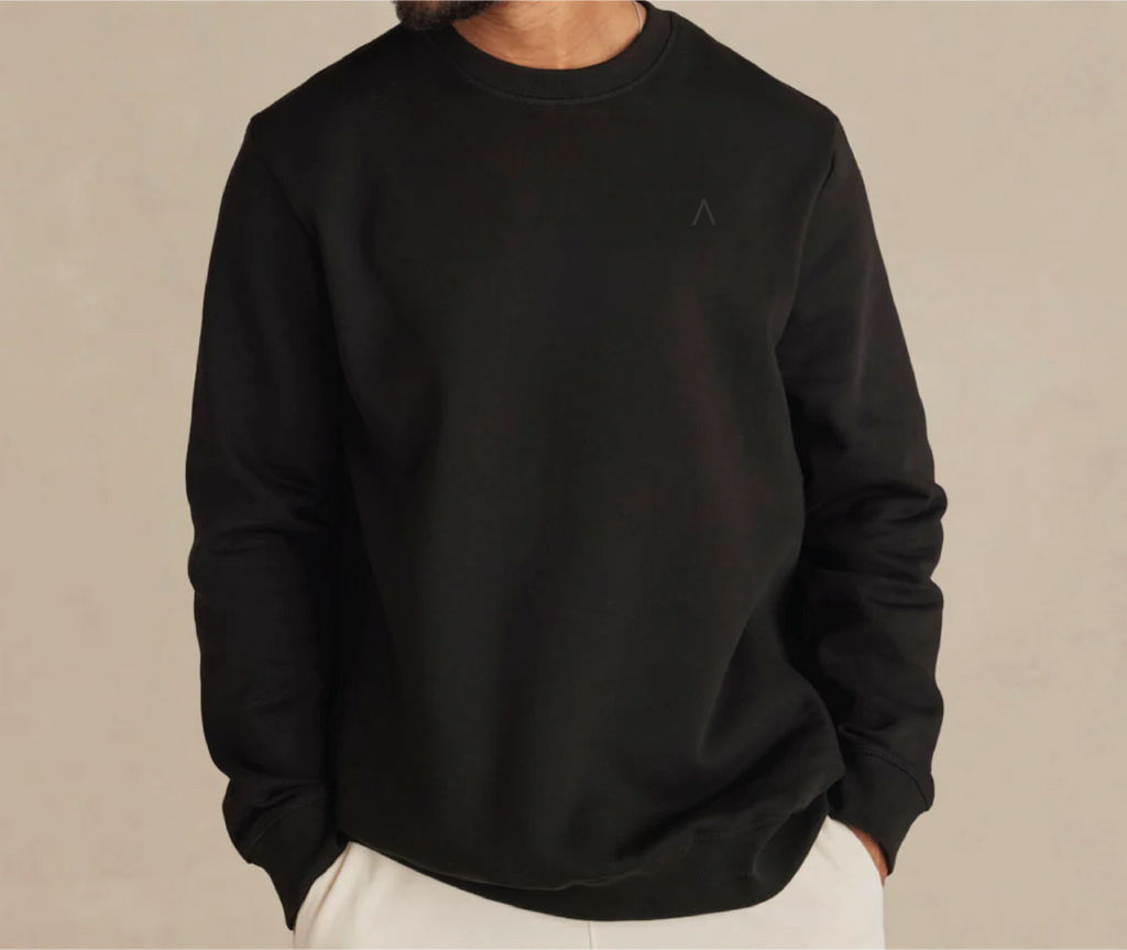 Wayfarer (Black)  Heavyweight Organic Brushed Crew